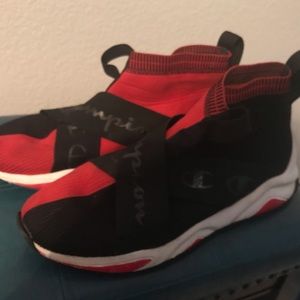 Champion, Size 8.5, red black white blue